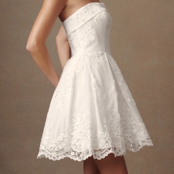 MESHKI Eileen Lace Mini Dress - White - Picture 1 of 5